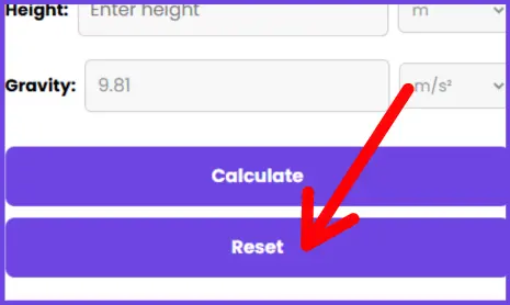 Press Reset button for next calculation